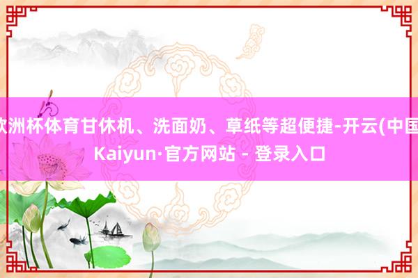 欧洲杯体育甘休机、洗面奶、草纸等超便捷-开云(中国)Kaiyun·官方网站 - 登录入口