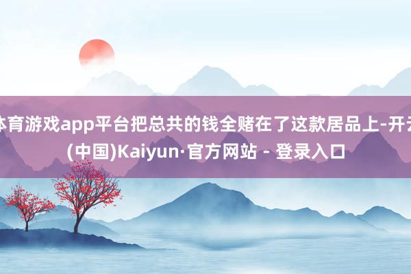 体育游戏app平台把总共的钱全赌在了这款居品上-开云(中国)Kaiyun·官方网站 - 登录入口