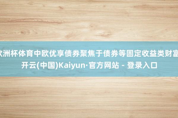 欧洲杯体育中欧优享债券聚焦于债券等固定收益类财富-开云(中国)Kaiyun·官方网站 - 登录入口
