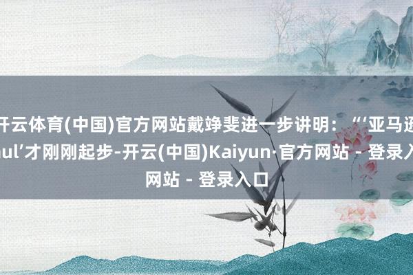 开云体育(中国)官方网站戴竫斐进一步讲明：“‘亚马逊Haul’才刚刚起步-开云(中国)Kaiyun·官方网站 - 登录入口