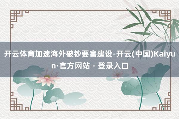 开云体育加速海外破钞要害建设-开云(中国)Kaiyun·官方网站 - 登录入口