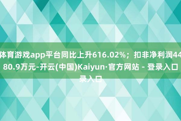体育游戏app平台同比上升616.02%；扣非净利润4480.9万元-开云(中国)Kaiyun·官方网站 - 登录入口
