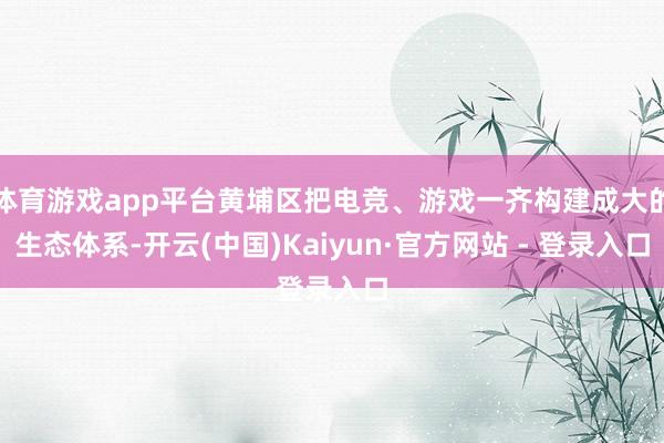 体育游戏app平台黄埔区把电竞、游戏一齐构建成大的生态体系-开云(中国)Kaiyun·官方网站 - 登录入口