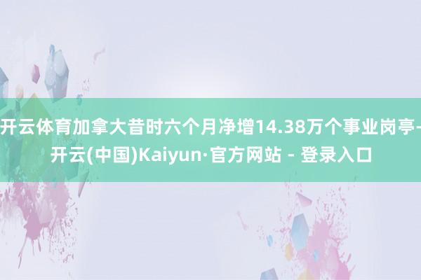 开云体育加拿大昔时六个月净增14.38万个事业岗亭-开云(中国)Kaiyun·官方网站 - 登录入口