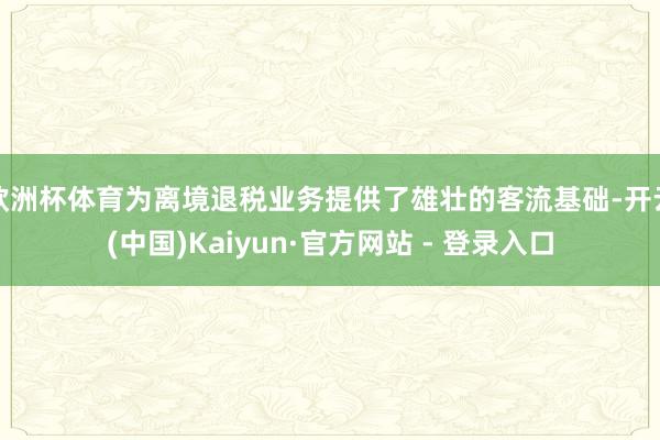 欧洲杯体育为离境退税业务提供了雄壮的客流基础-开云(中国)Kaiyun·官方网站 - 登录入口