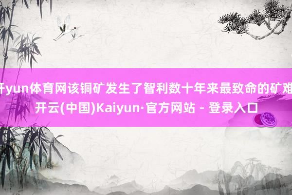 开yun体育网该铜矿发生了智利数十年来最致命的矿难-开云(中国)Kaiyun·官方网站 - 登录入口