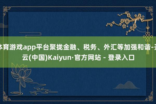 体育游戏app平台聚拢金融、税务、外汇等加强和谐-开云(中国)Kaiyun·官方网站 - 登录入口