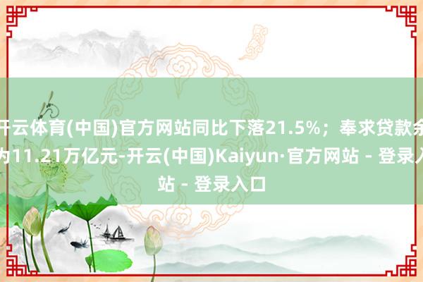 开云体育(中国)官方网站同比下落21.5%；奉求贷款余额为11.21万亿元-开云(中国)Kaiyun·官方网站 - 登录入口