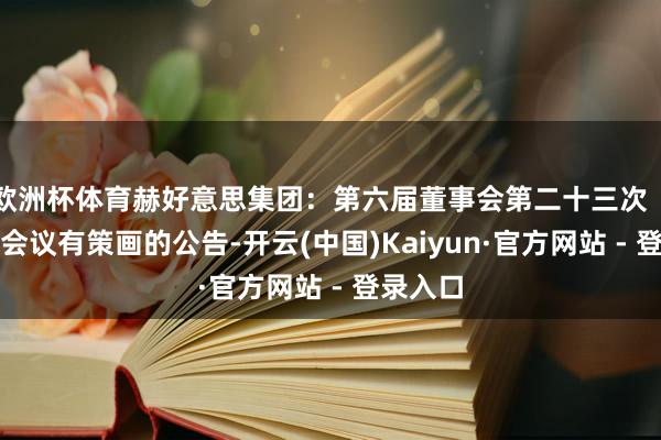 欧洲杯体育赫好意思集团：第六届董事会第二十三次（临时）会议有策画的公告-开云(中国)Kaiyun·官方网站 - 登录入口