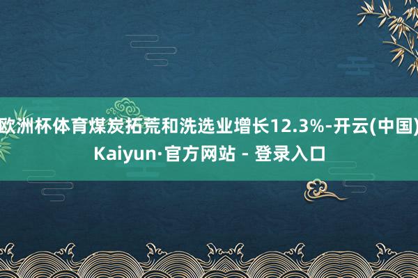 欧洲杯体育煤炭拓荒和洗选业增长12.3%-开云(中国)Kaiyun·官方网站 - 登录入口