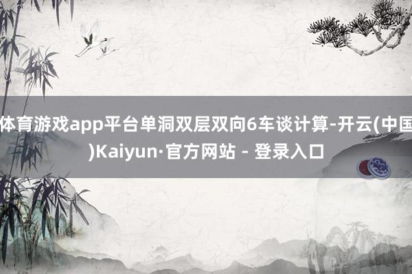 体育游戏app平台单洞双层双向6车谈计算-开云(中国)Kaiyun·官方网站 - 登录入口