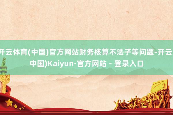 开云体育(中国)官方网站财务核算不法子等问题-开云(中国)Kaiyun·官方网站 - 登录入口